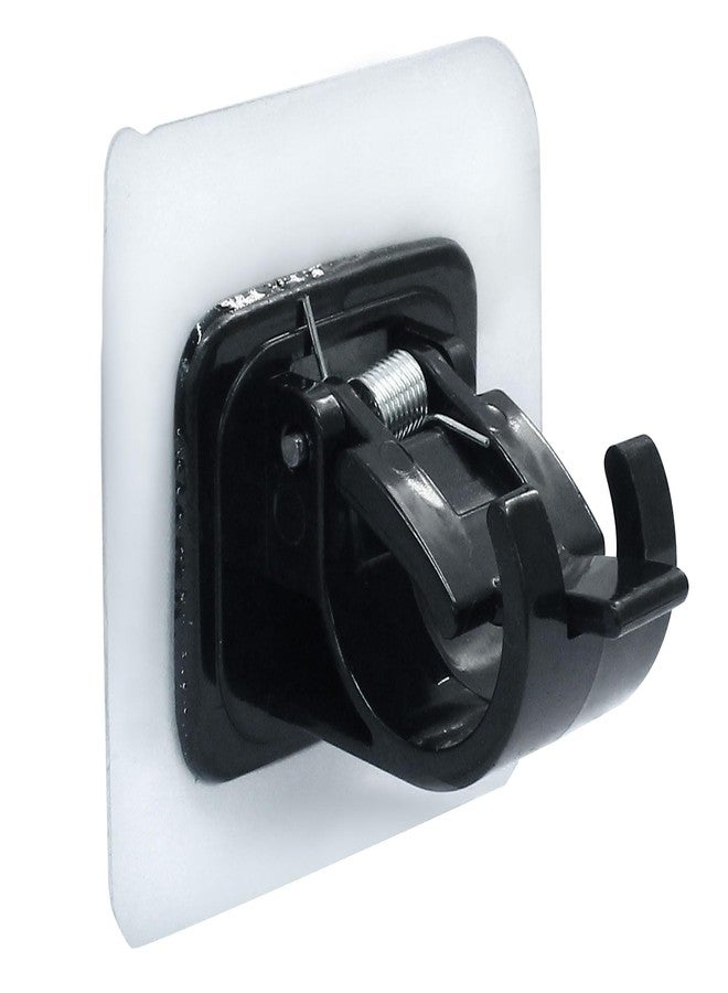 verkelly 2 Pcs Self Adhesive Curtain Rod Bracket, 2.36" x 2.36" No Drill Curtain Rod Holder Hangers Self Adhesive Wall Hooks(Black) - Image 5